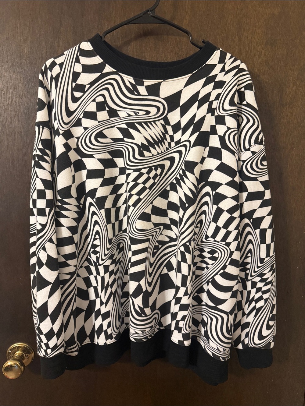 wild fable Black and White Optical-Print Sweatshirt